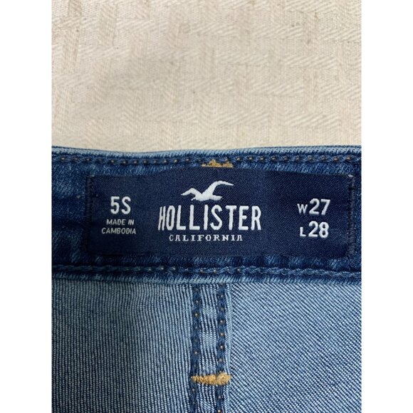 Hollister Women's Size 5S Blue High-Rise Distressed Skinny Jeans W27 L28 - Picture 3 of 12